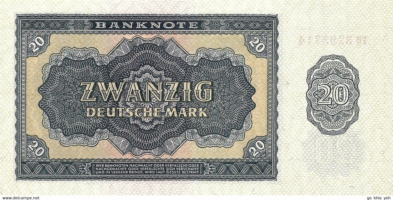 REPUBLIQUE DEMOCRATIQUE ALLEMANDE 1955 20 Deutsche Mark - P.19a Neuf UNC - 20 Deutsche Mark