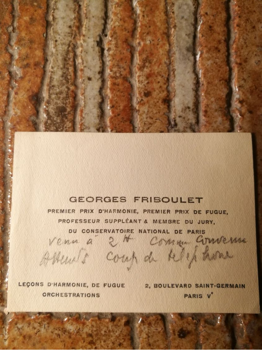 Georges Friboulet 1910/1992. Pianiste Compositeur - Otros & Sin Clasificación