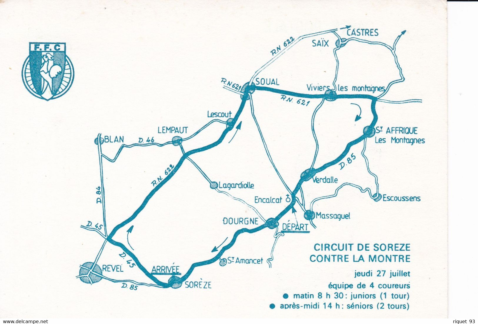 FFC - Championnats De France Amateurs Juillet 1978 - S.O. St-Amantais-Vallée Du Thoré (sur Carte Entier Postal) - Cyclisme