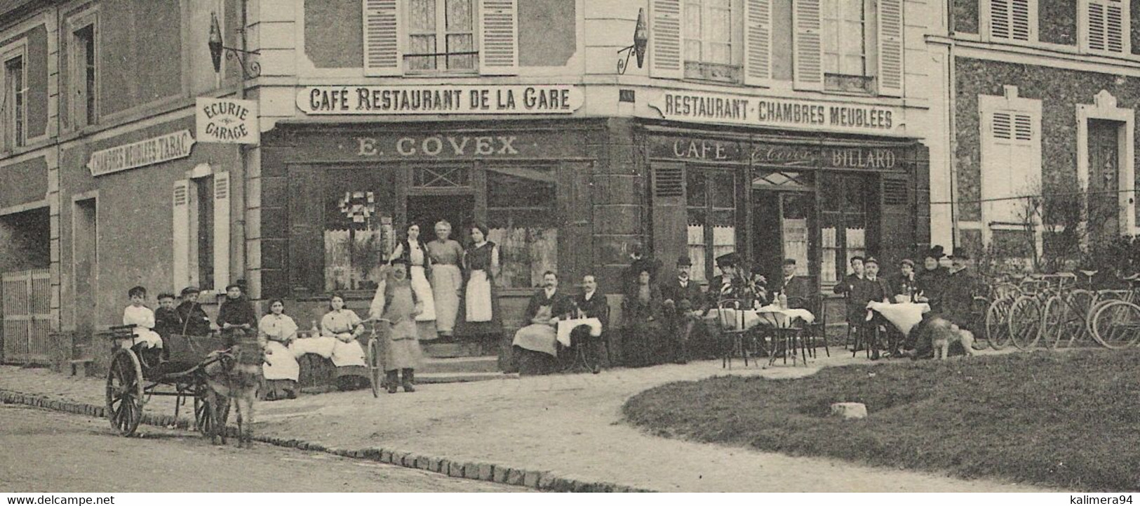 ESSONNE / GIF-sur-YVETTE / PLACE DE LA GARE ( Café-restaurant-tabac E. COVEX , Vélos Et Attelage D' âne ) - Gif Sur Yvette