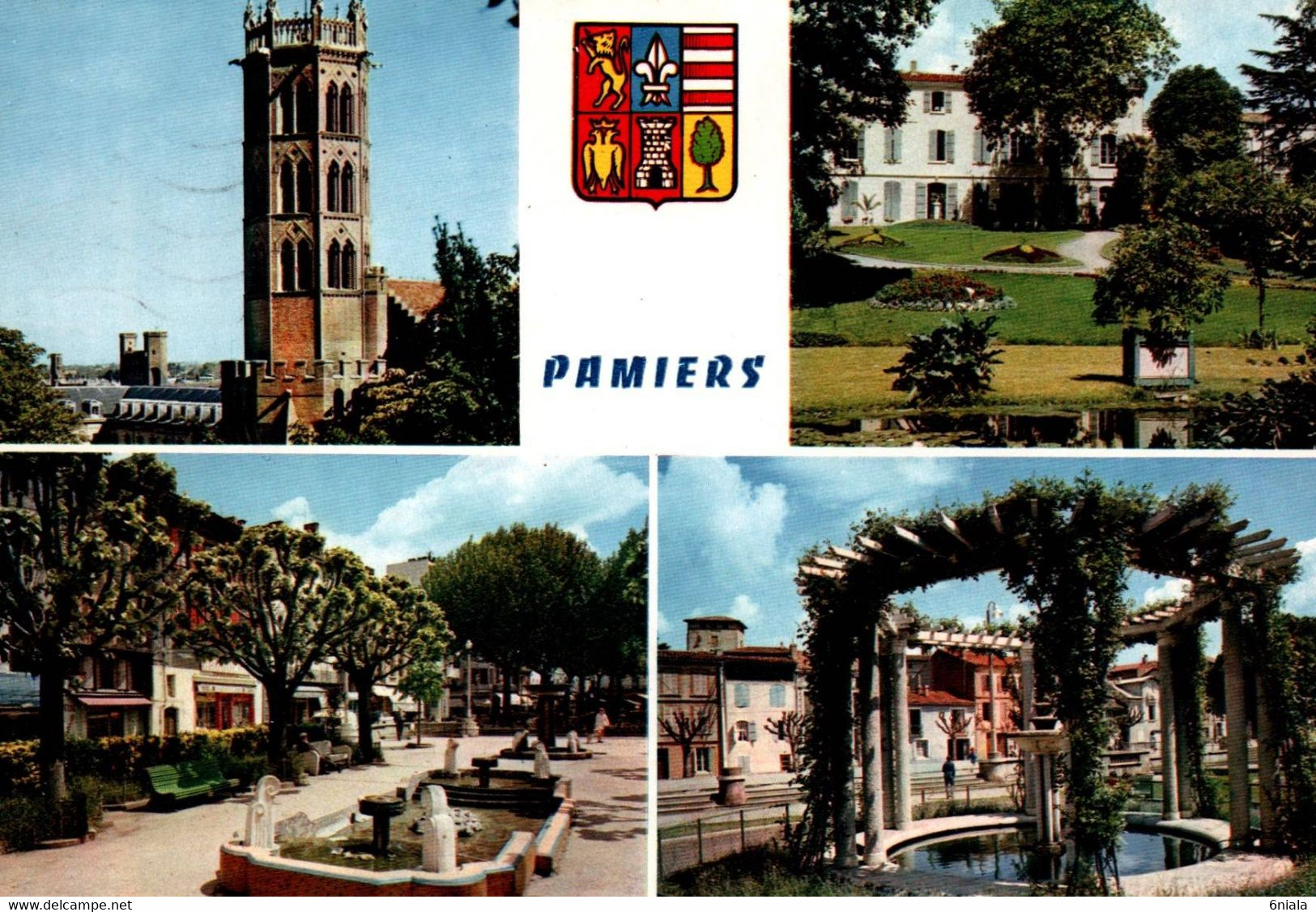 4955 Carte Postale PAMIERS Les Jardins, Le Square De La Poste, Les 3 Clochers         09 Ariège - Pamiers