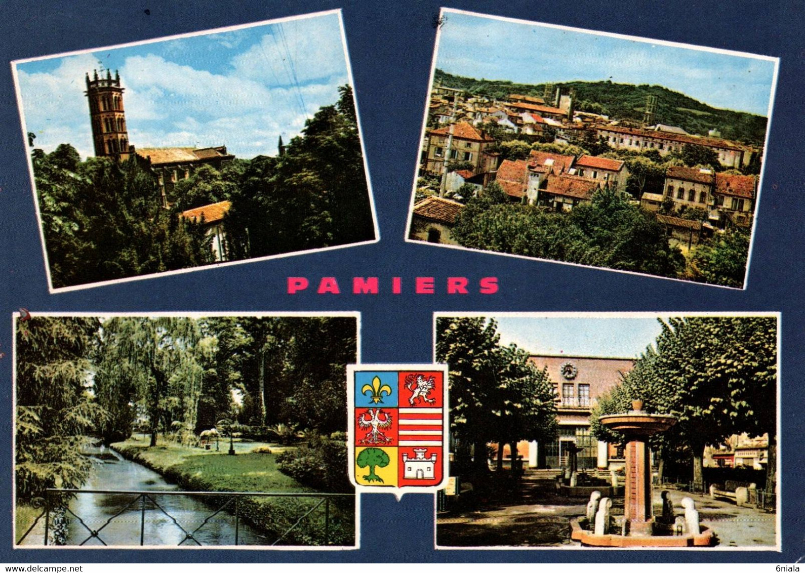 4957 Carte Postale PAMIERS Les Jardins, La Poste, Le Clocher Cathédrale, Vue Générale        09 Ariège - Pamiers