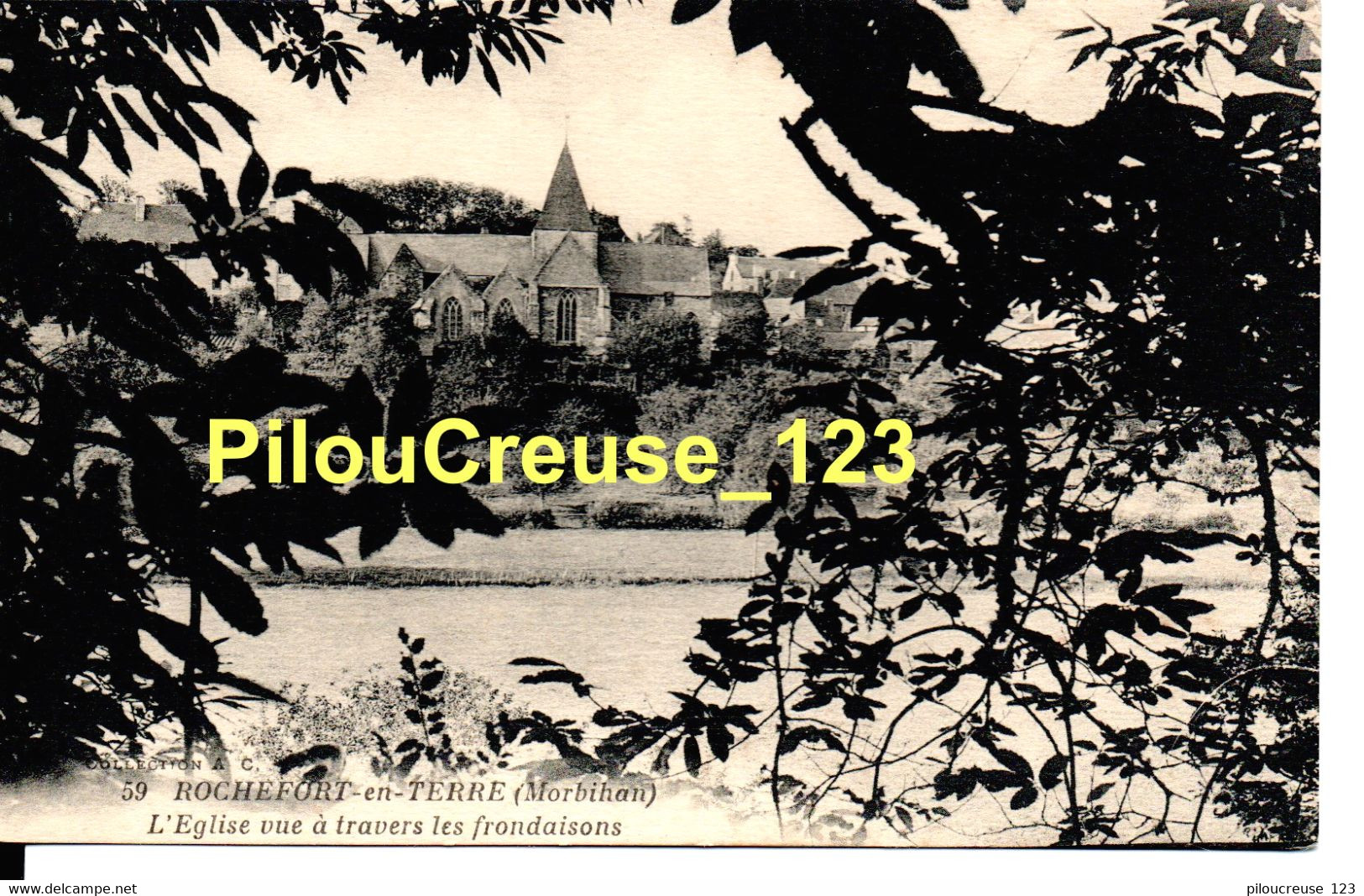 56 Morbihan - ROCHEFORT En TERRE - " L'Eglise Vue à Travers Les Frondaisons " - RARE - Rochefort En Terre