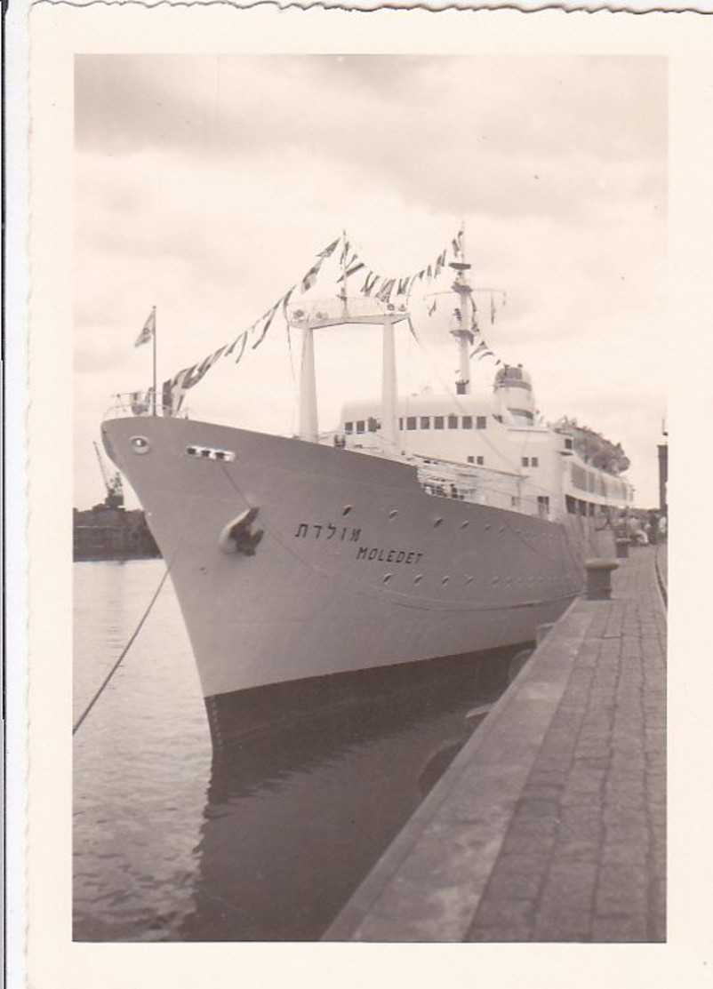 Photo D'époque: La Bateau De M. G....Moledet  Israël - Boats