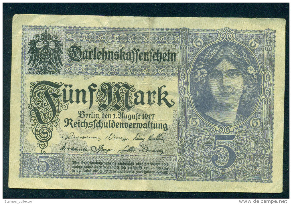 GERMAN EMPIRE, 5 Mark. 1917,  Used - 5 Mark