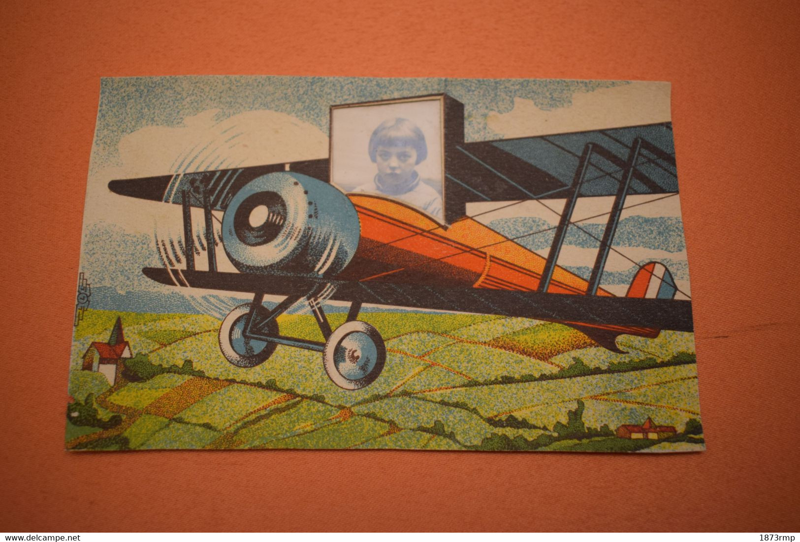 CARTE POSTALE AVION AVEC PHOTO ENFANT - Artículos De Papelería