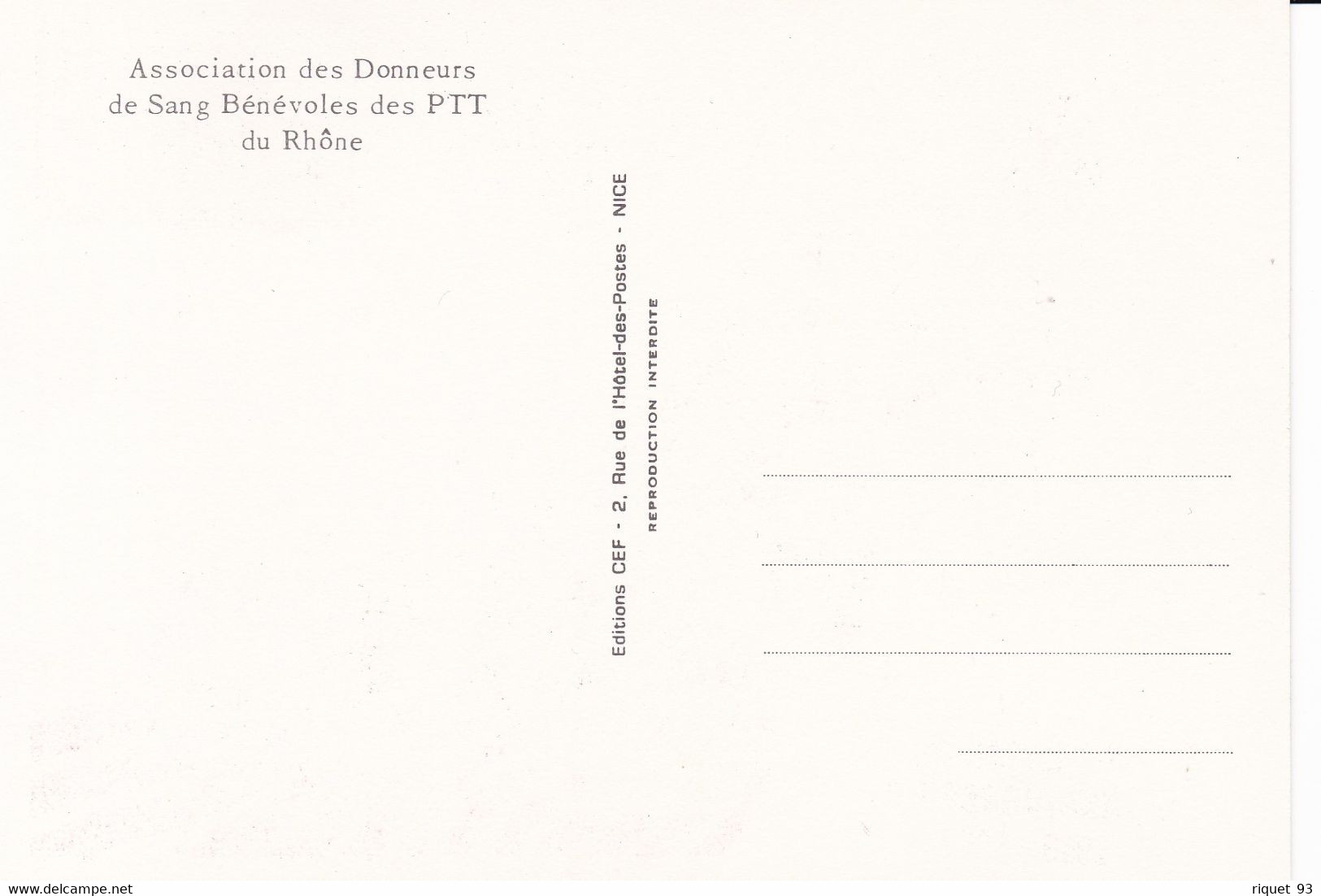 Le Sang, Source De Vie...Lien D'amitié Européen-LYON Xè ANNIVERSAURE - Cachet: Assc. Donneurs De Sang Des P.T.T. 26.4.19 - 1960-1969