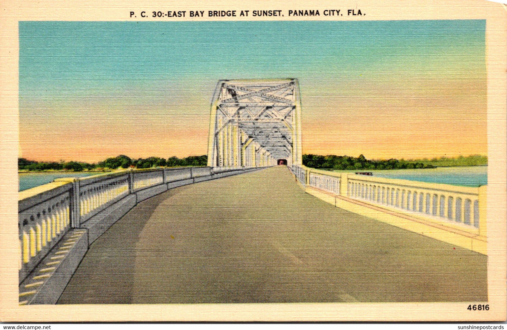 Florida Panama City East Bay Bridge At Sunset - Panamá City