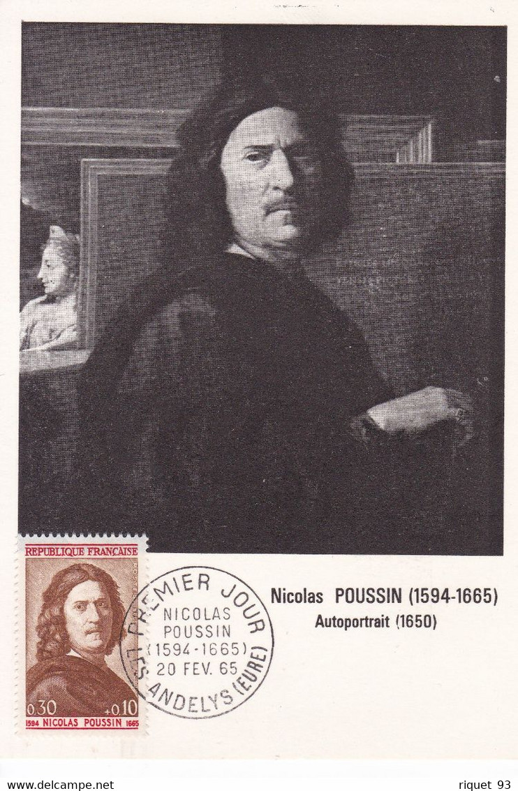 Nicolas POUSSIN (1694-1665) Autoportrait (1650)-Tampon: 1er Jour Nicolas POUSSIN - 20.2.1965 LES ANDELYS - 1960-1969