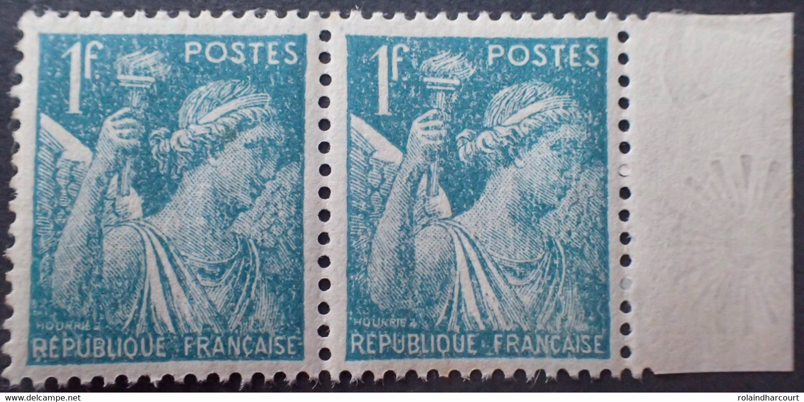 R1098/93 - 1944 - TYPE IRIS - (PAIRE) N°650 NEUF** ➤ Papier Filigrané Sur BdF - Ungebraucht