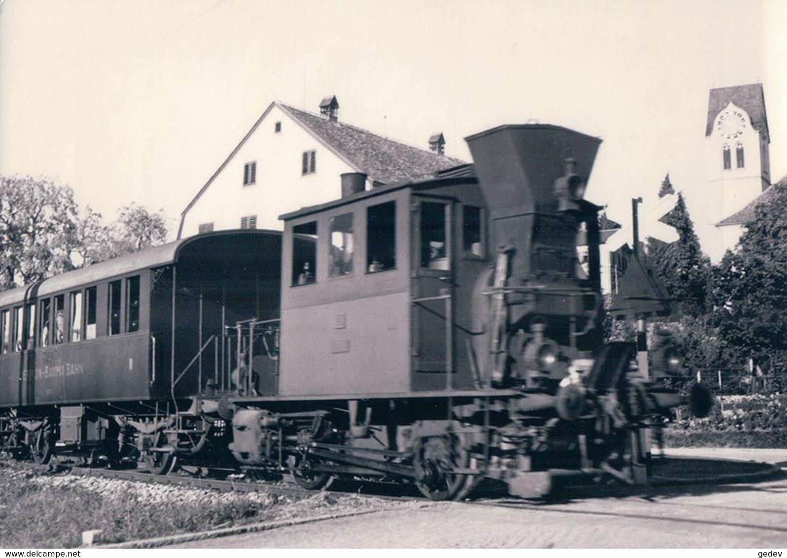 Hinwil ZH, Chemin De Fer Uerikon–Bauma Railway, Train à Vapeur, Photo Retirage 1940, UeBB ZO 7 - Bauma