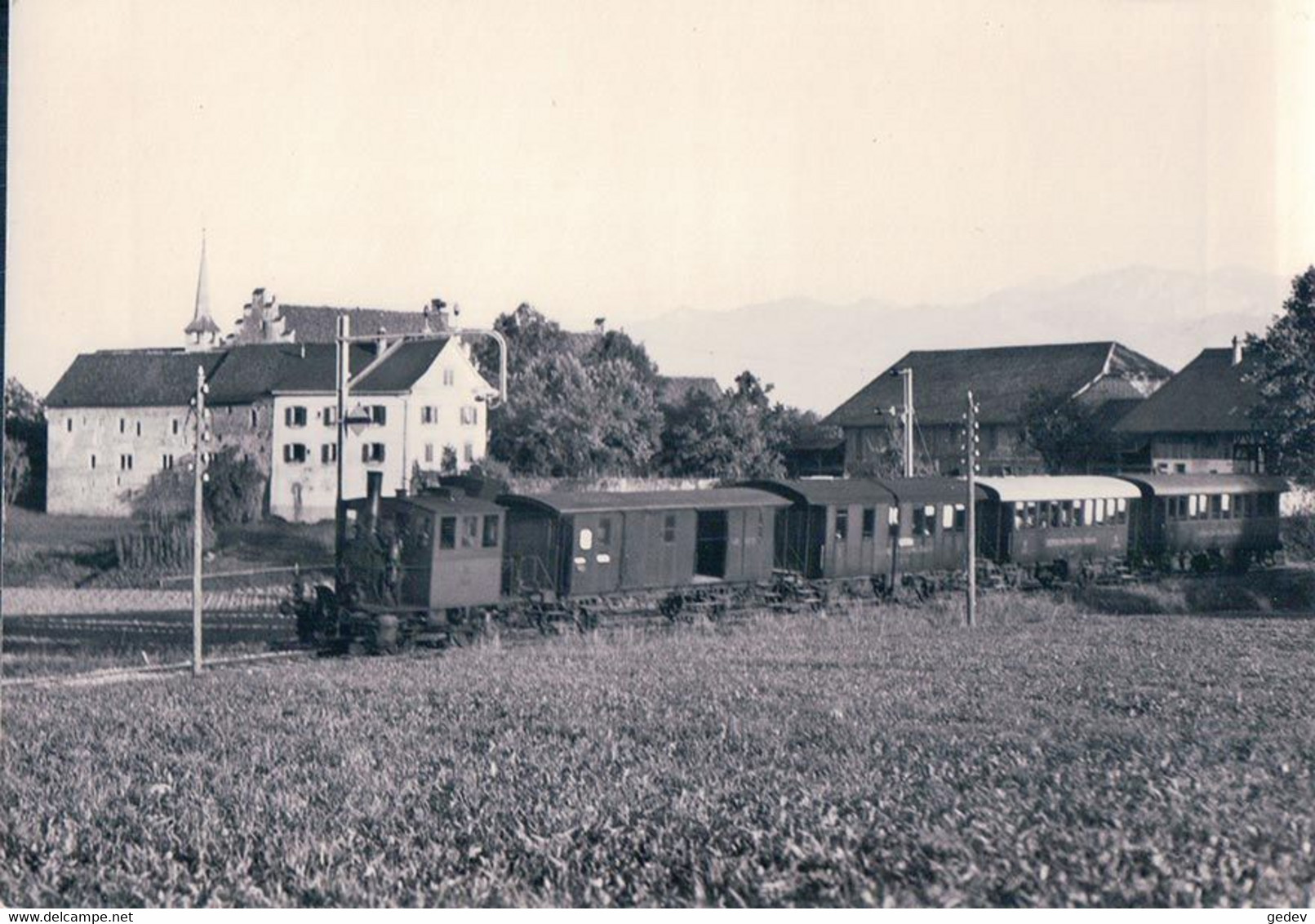 Ritterhaus Bubikon ZH, Chemin De Fer Uerikon–Bauma Railway, Train à Vapeur, Photo Retirage 1940, UeBB ZO 8 - Bubikon