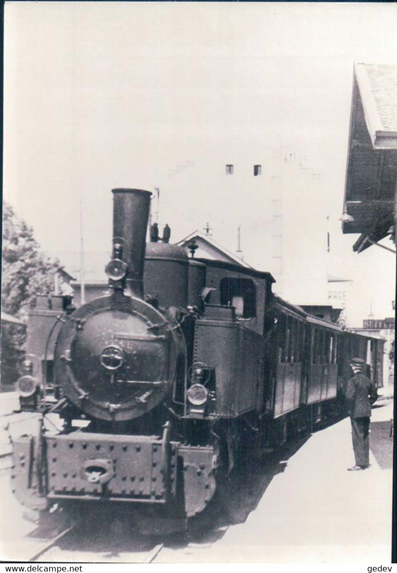 Chemin De Fer Lausanne Echallens Bercher, Train à Vapeur à Lausanne Chauderon Photo Retirage 1925, LEB 55.702 - Bercher