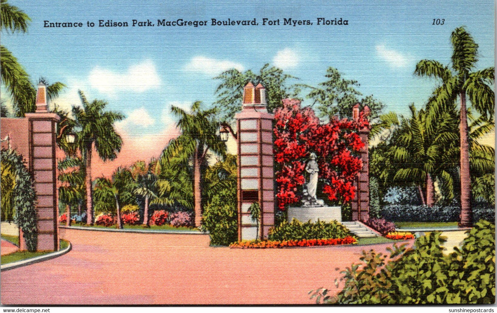 Florida Fort Myers MacGregor Boulevard Entrance To Edison Park - Fort Myers