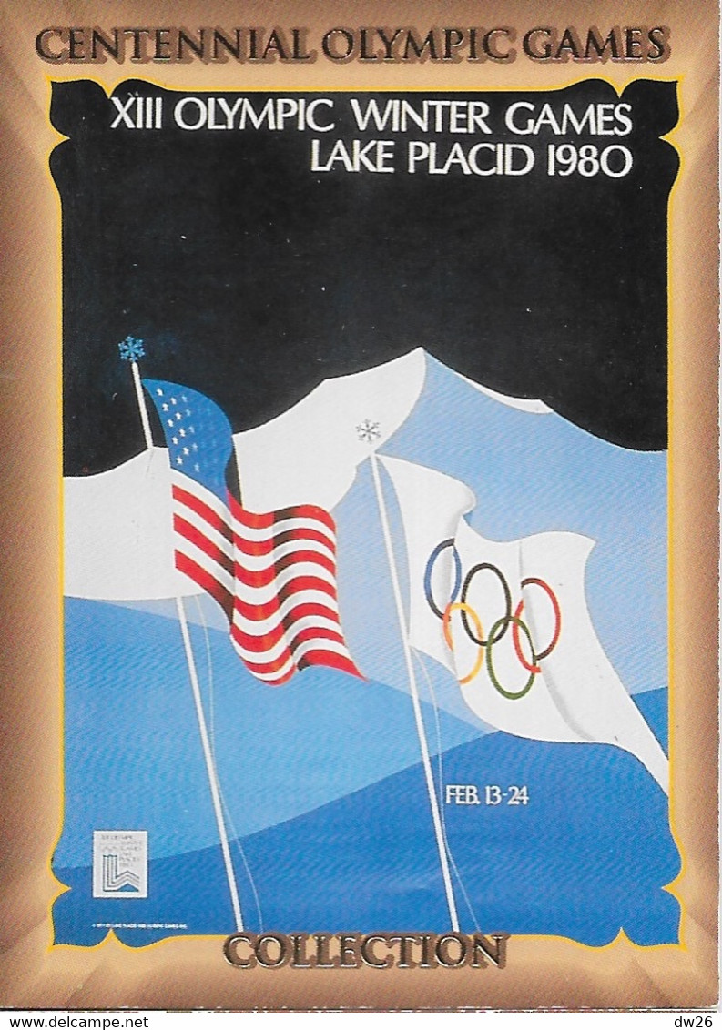 Centennial Olympic Games Atlanta 1996, Collect Card N° 59 - Poster Lake Placid 1980 - Sports D'Hiver - Luge - Trading Cards