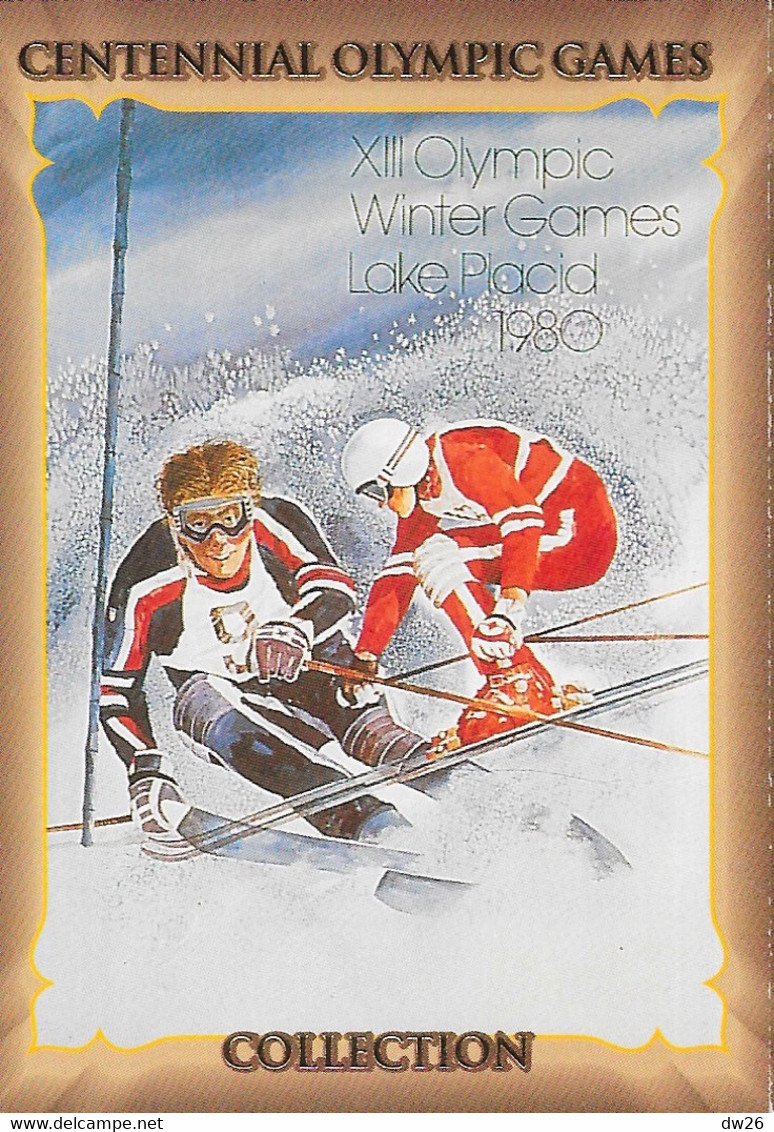 Centennial Olympic Games Atlanta 1996, Collect Card N° 80 - Poster Lake Placid 1980 - Palmares 100 M Women Natation - Tarjetas