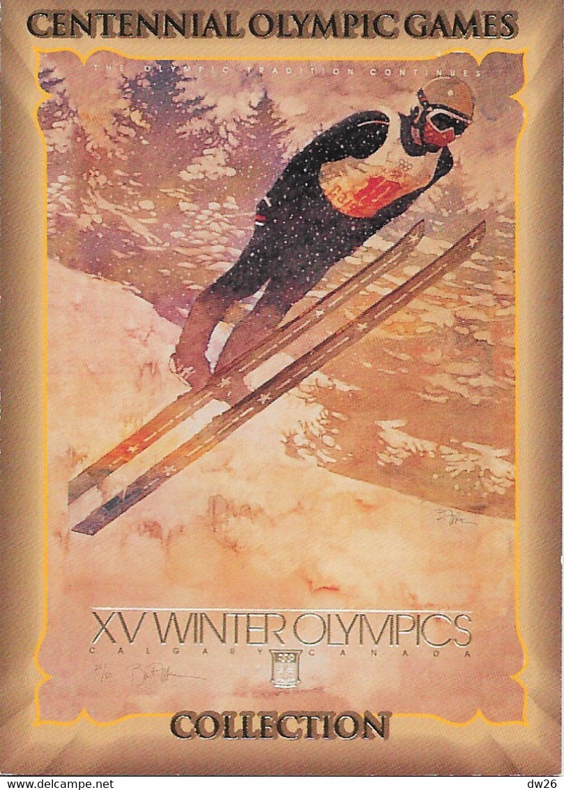 Centennial Olympic Games Atlanta 1996, Collect Card N° 99 - Poster Calgary 1988 - Palmarès 200 M Brasse Women Natation - Trading-Karten
