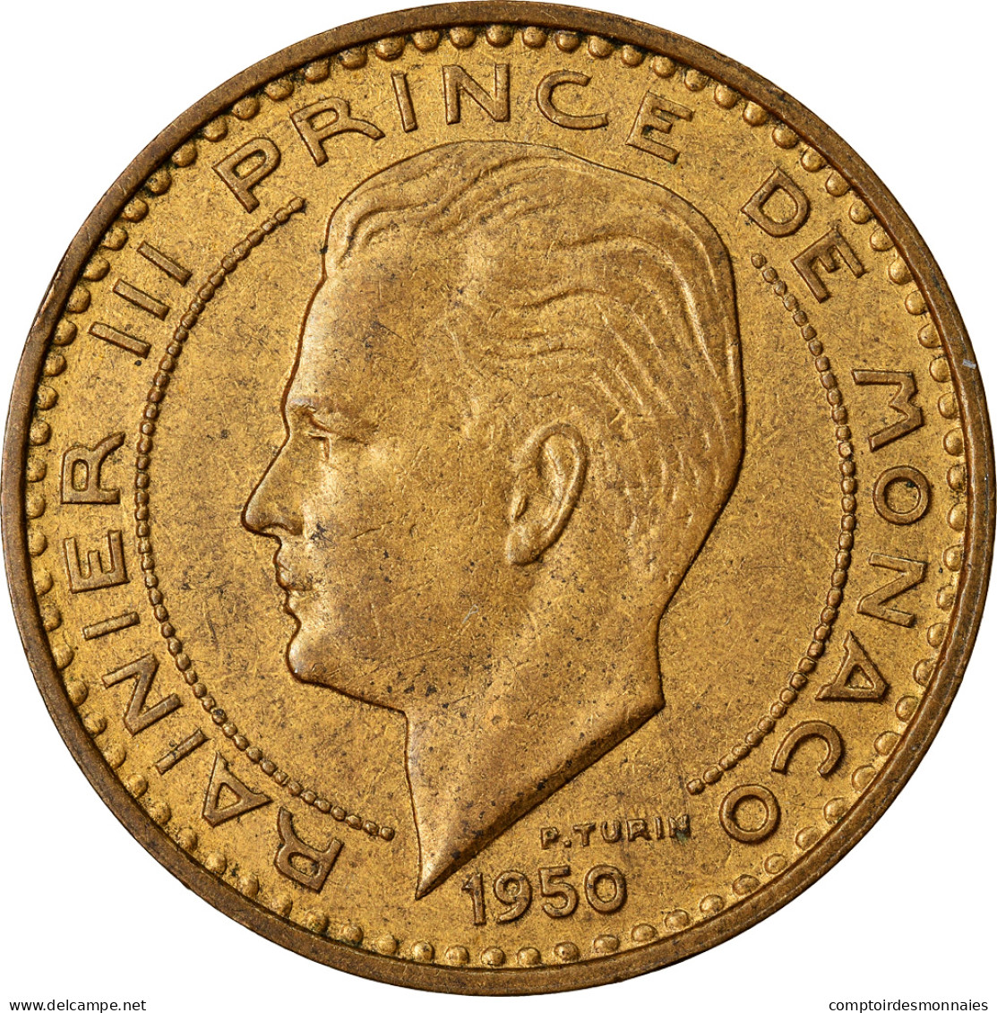 Monnaie, Monaco, Rainier III, 20 Francs, Vingt, 1950, SUP, Aluminum-Bronze - 1949-1956 Oude Frank