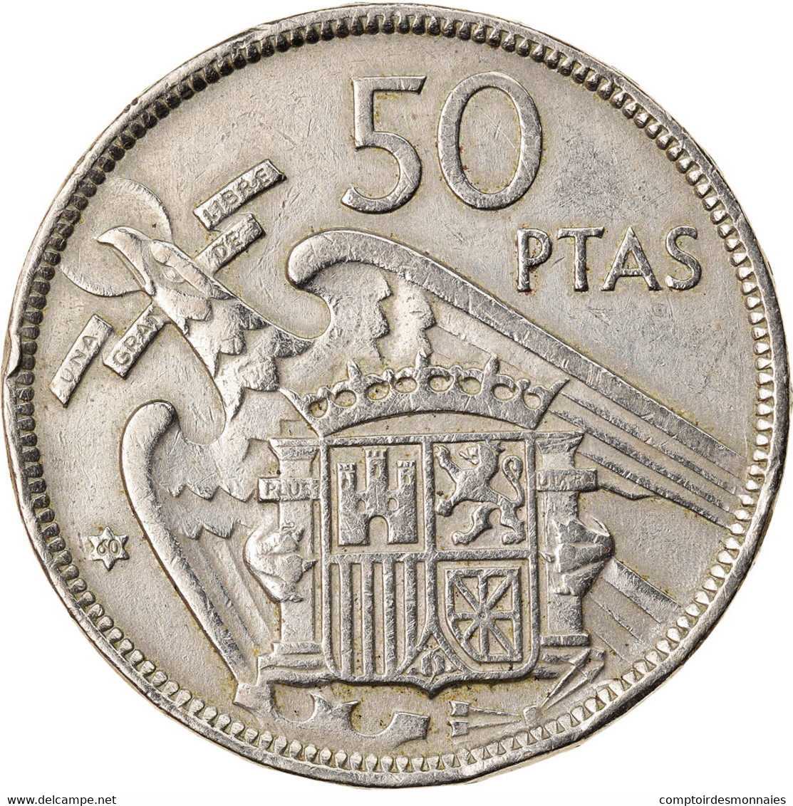 Monnaie, Espagne, 50 Pesetas, 1960, TTB, Copper-nickel - 50 Pesetas