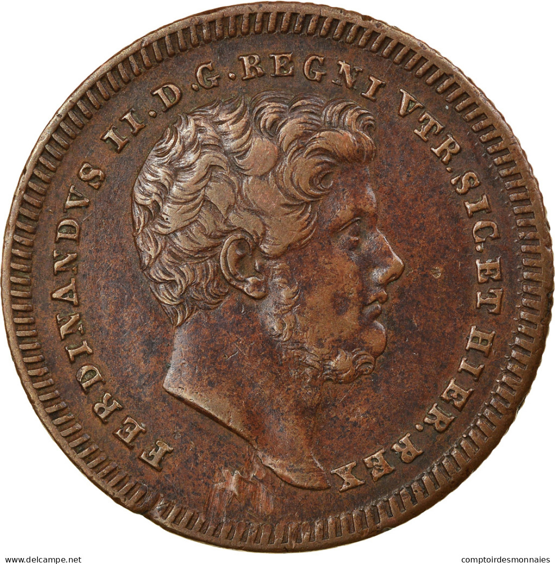 Monnaie, États Italiens, NAPLES, Ferdinando II, 2 Tornesi, 1842, Naples, TTB - Nápoles & Sicile