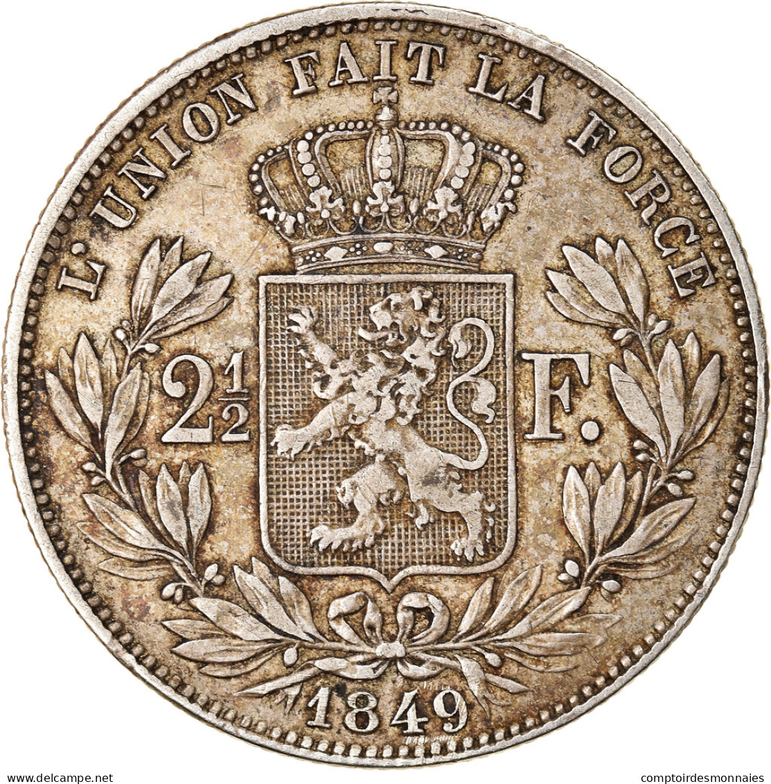 Monnaie, Belgique, Leopold I, Léopold Ist, 2-1/2 Francs, 1849, Bruxelles, TTB - 2 ½ Frank