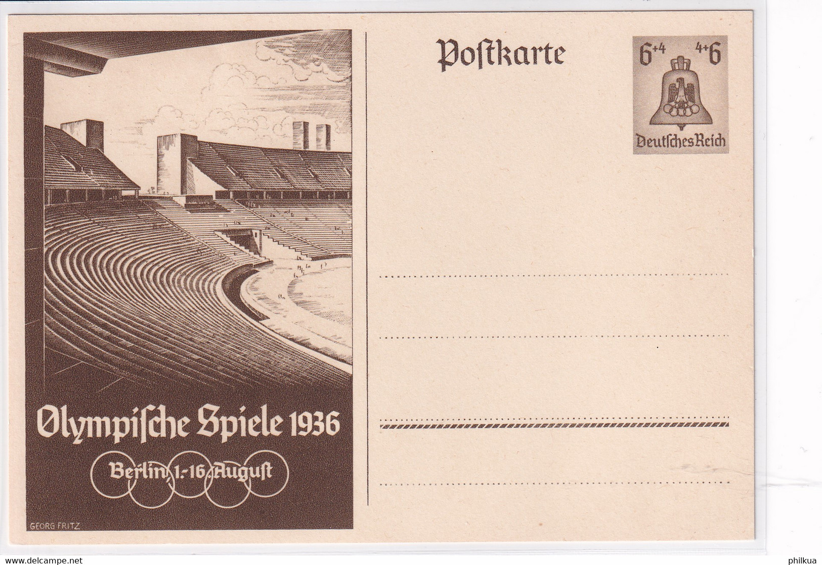 Postkarte - Deutsches Reich - Olympische Spiele 1936 Berlin 1.-16. August - Sommer 1936: Berlin