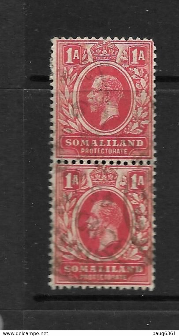 SOMALILAND 1909 COURANT YVERT N°44 PAIRE OBLITERE - Somaliland (Protectorate ...-1959)