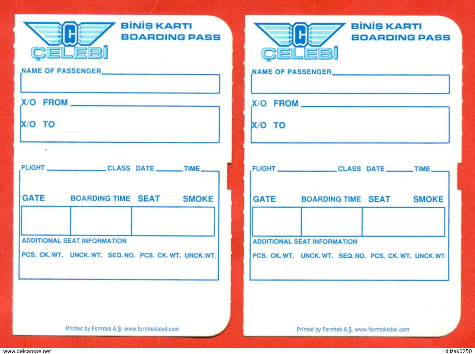 Turkey 2015. Boarding Pass. Lot Of Two Tickets. - Europe