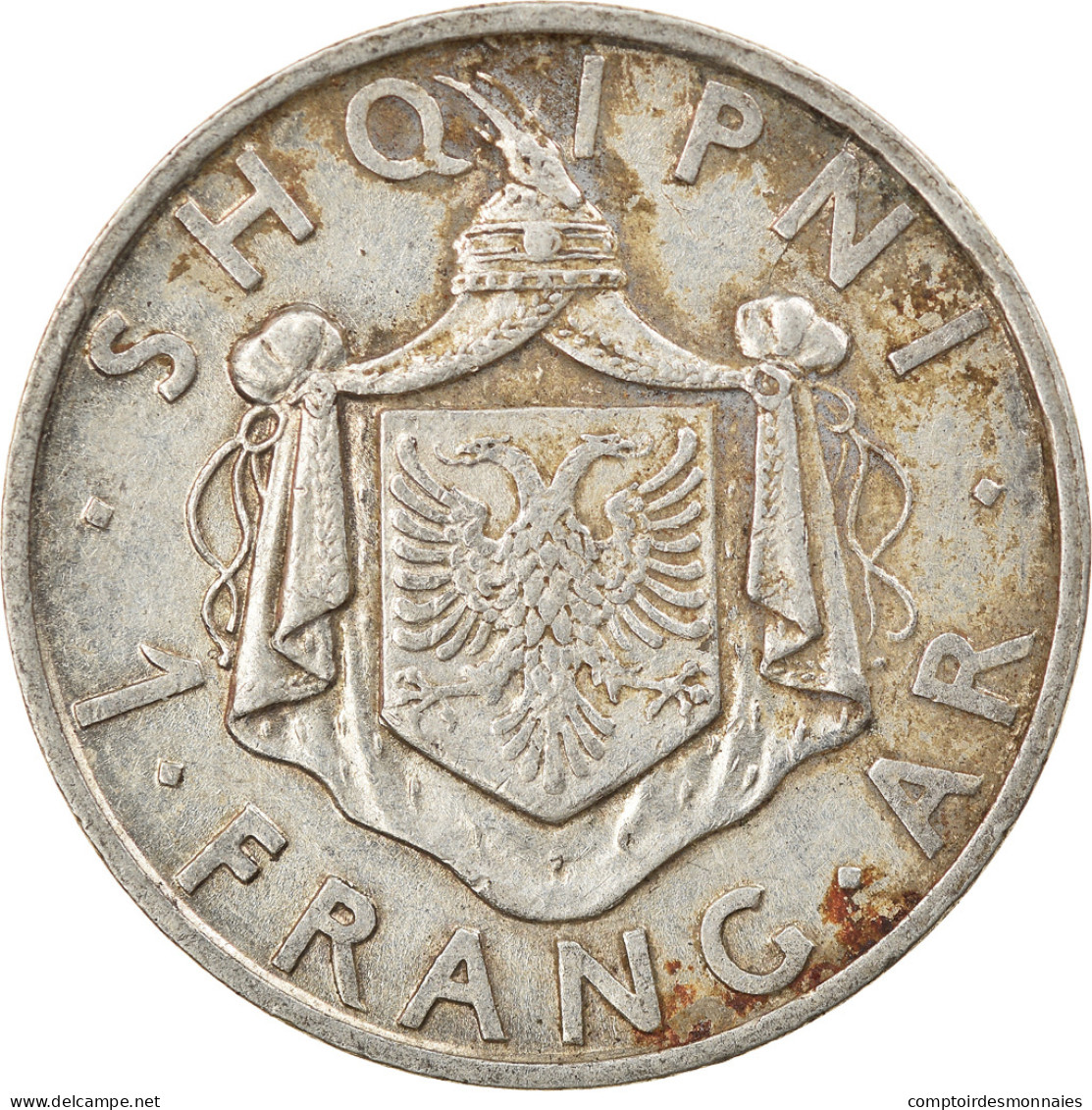 Monnaie, Albania, Zog I, Frang Ar, 1935, Rome, TTB+, Argent, KM:16 - Albania