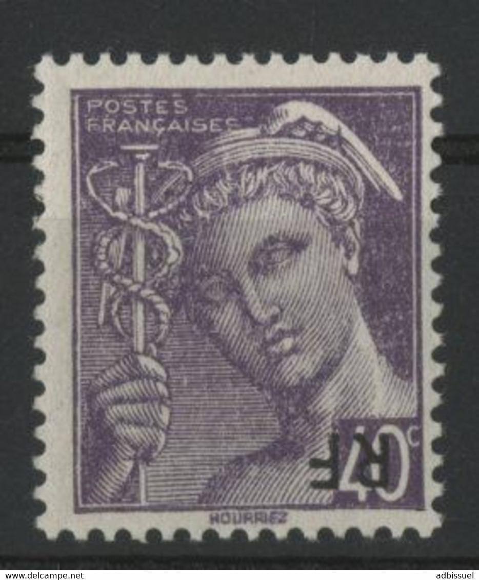 N° 659, Mercure 40ct Violet Avec SURCHARGE RENVERSEE. Neuf ** MNH. TB - 1938-42 Mercurius