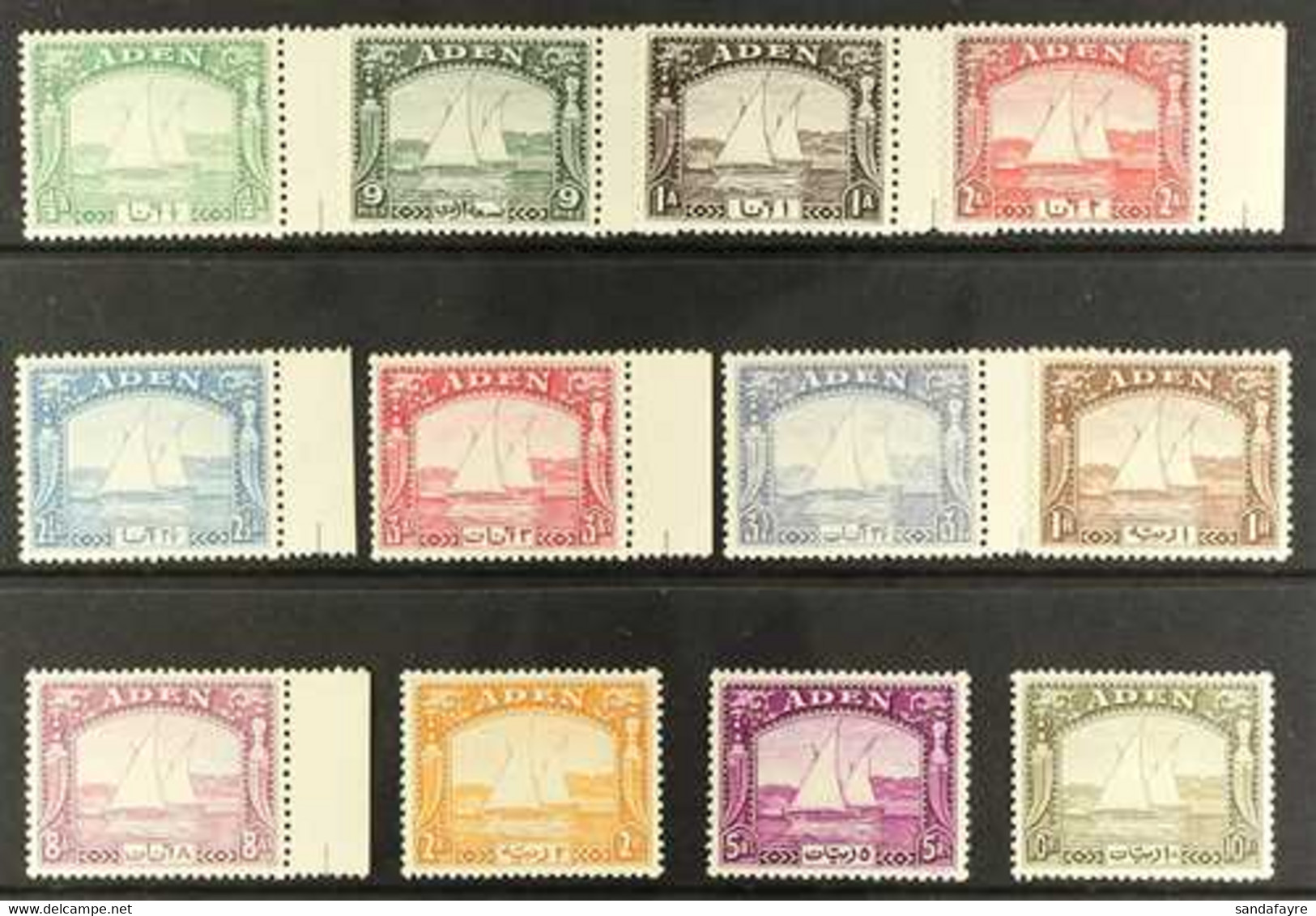 1937 1937 "Dhows" Complete Definitive Set, SG 1/12, Never Hinged Mint. (12 Stamps) For More Images, Please Visit Http:// - Aden (1854-1963)