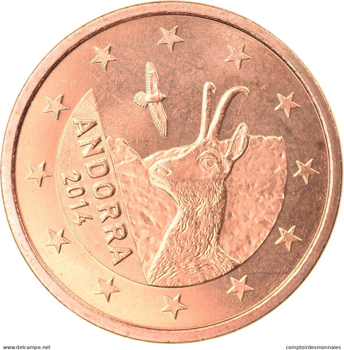 Andorra, 5 Euro Cent, 2014, SPL, Copper Plated Steel, KM:New - Andorre