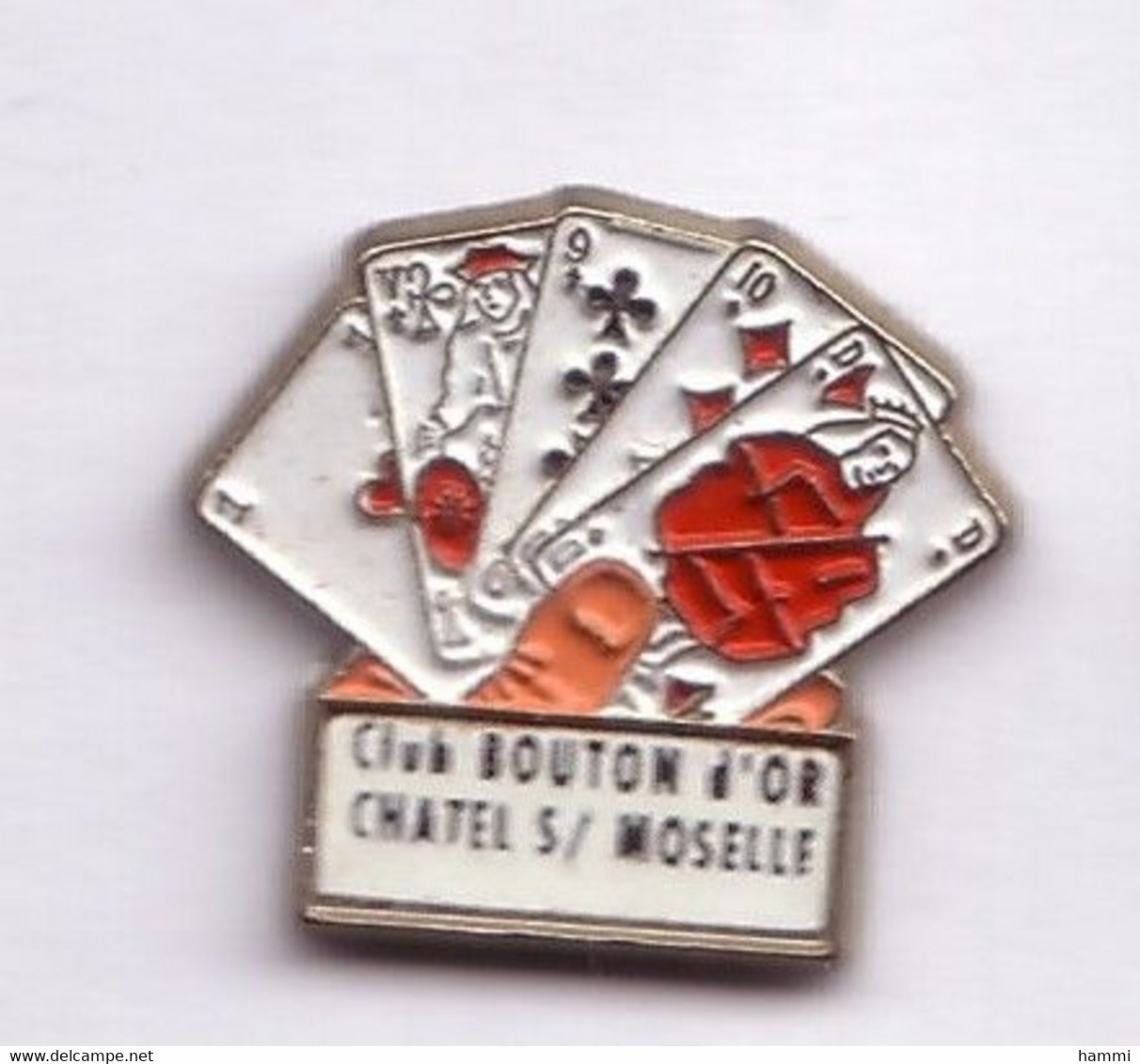 DD114 Pin's Jeu Cartes à Jouer Tarot Club Bouton D'or Chatel Sur Moselle Vosges Achat Immédiat Immédiat - Jeux