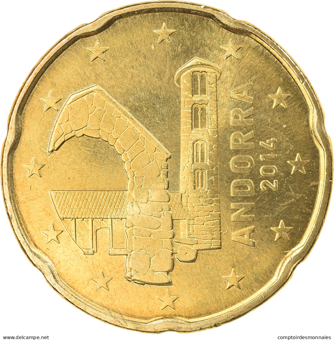 Andorra, 20 Euro Cent, 2014, SPL, Laiton, KM:New - Andorre