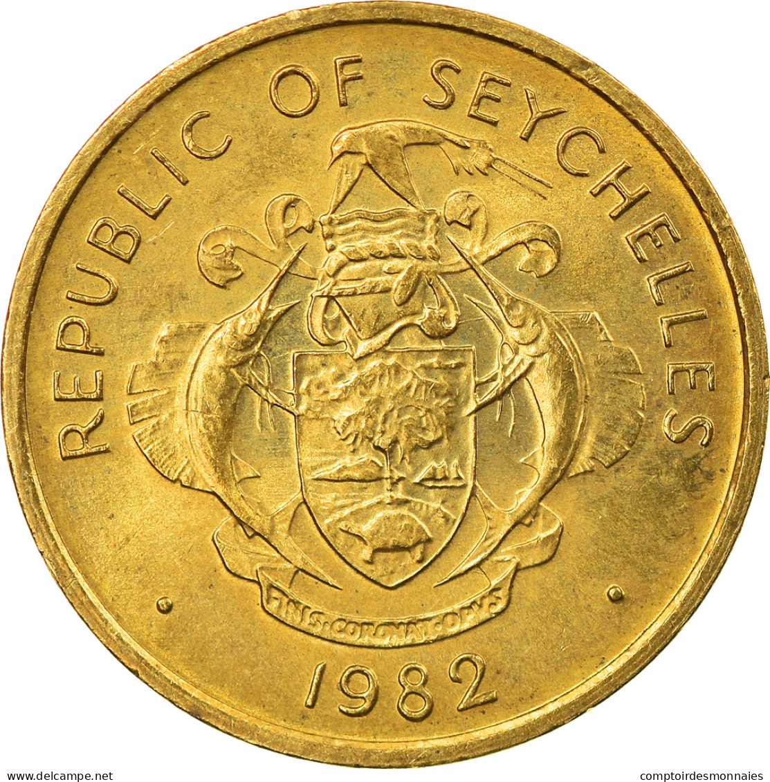 Monnaie, Seychelles, Cent, 1982, British Royal Mint, TTB, Laiton, KM:46.1 - Seychelles