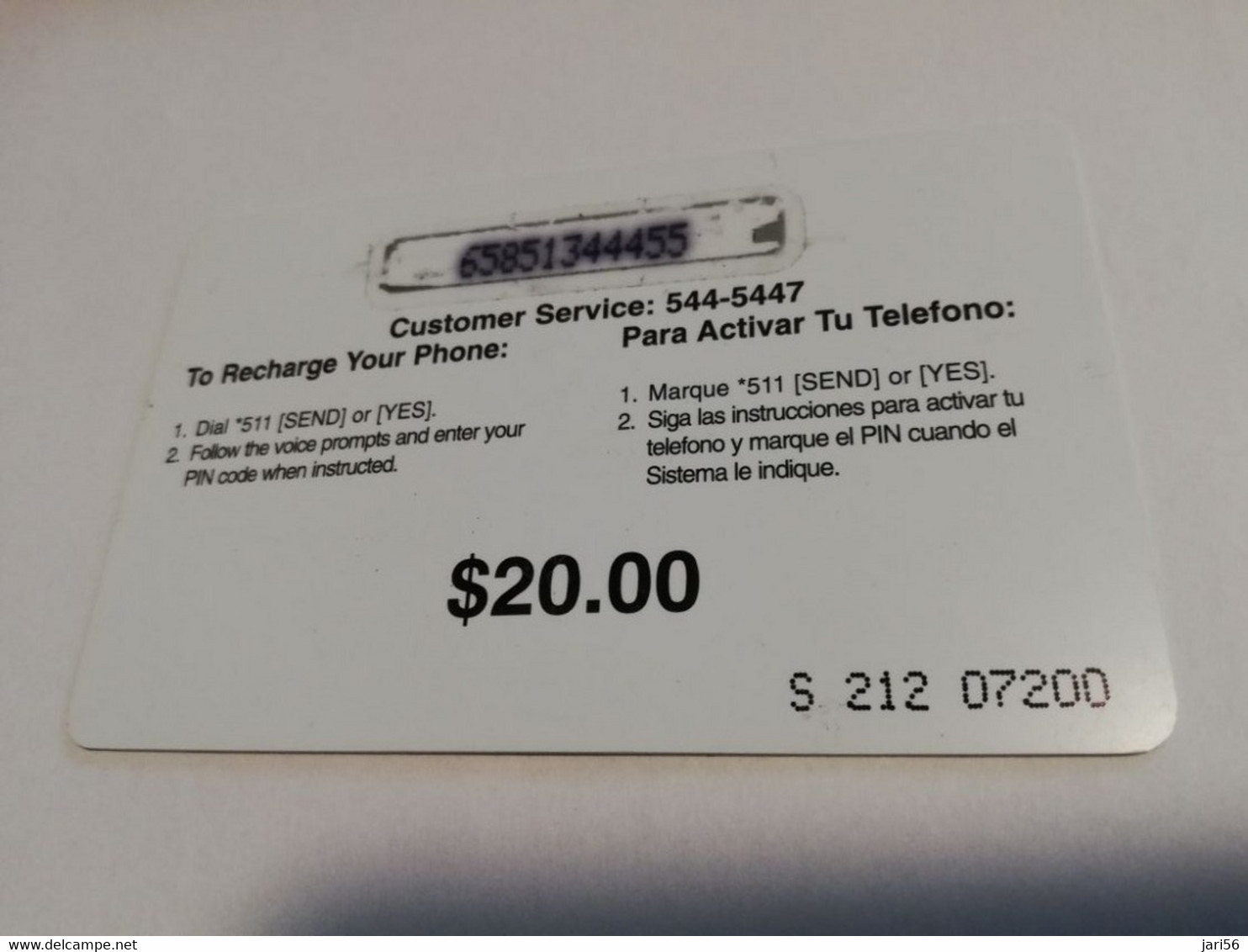 St MAARTEN  Prepaid  $20,- PARADISE WIRELESS  SAILBOAT ON SEA        Fine Used Card  **4073** - Antillas (Nerlandesas)