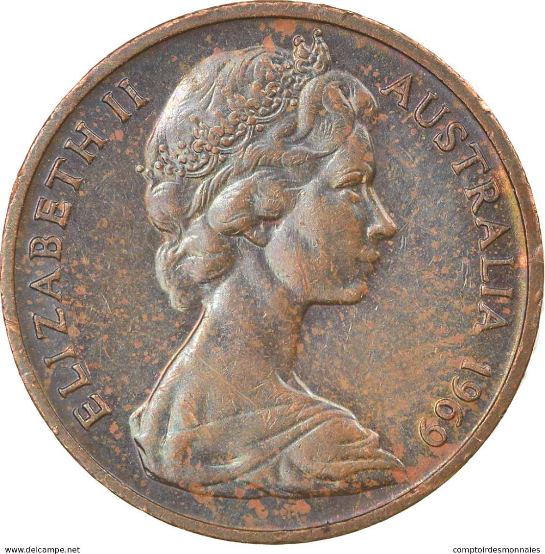 Monnaie, Australie, Elizabeth II, Cent, 1969, TTB+, Bronze, KM:62 - Cent