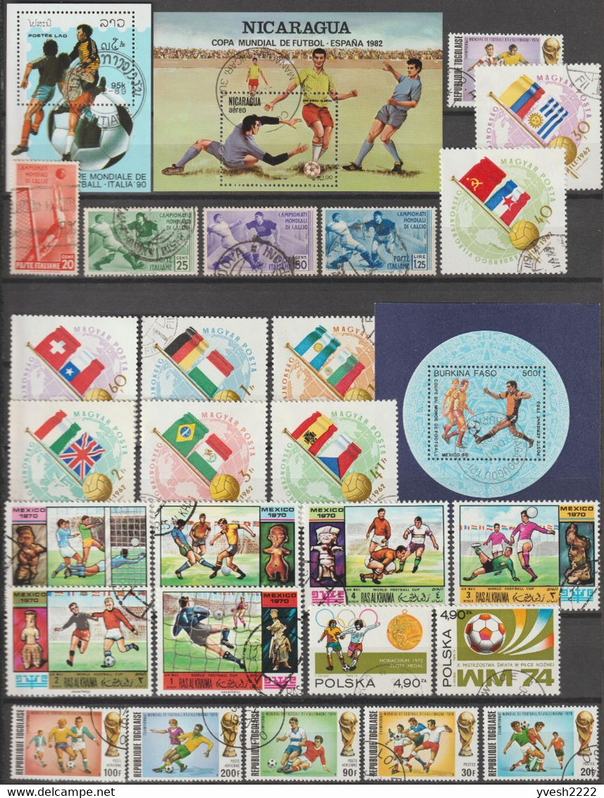 Football, Petit Lot De Timbres Et Blocs. Dont Coupe Du Monde 1934, 1962, 1970, 1974 Et 1982 - 1934 – Italie