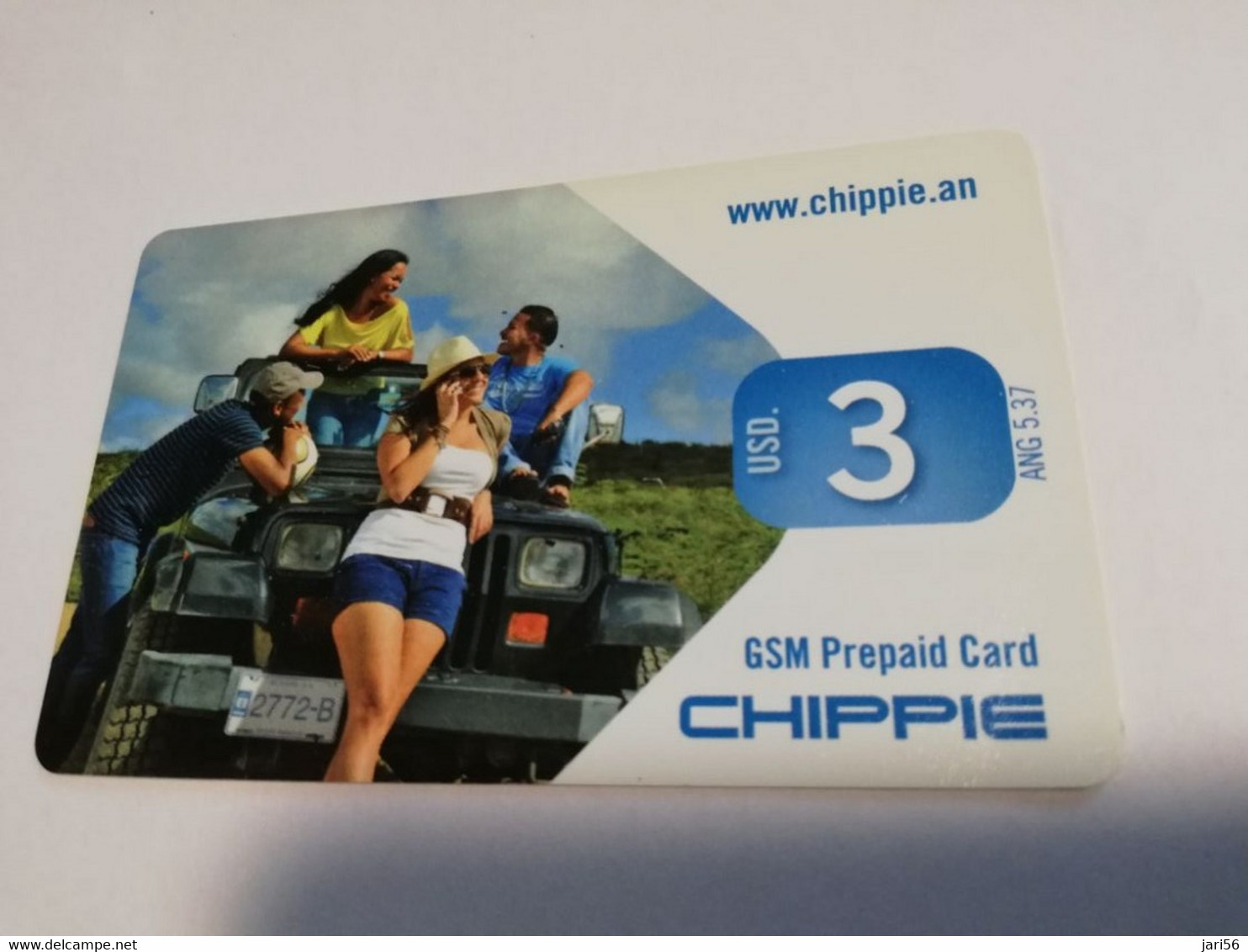 CURACOA DUTCH $3,- CHIPPIE/GSM PREPAID    FINE  USED      ** 4095** - Antilles (Netherlands)