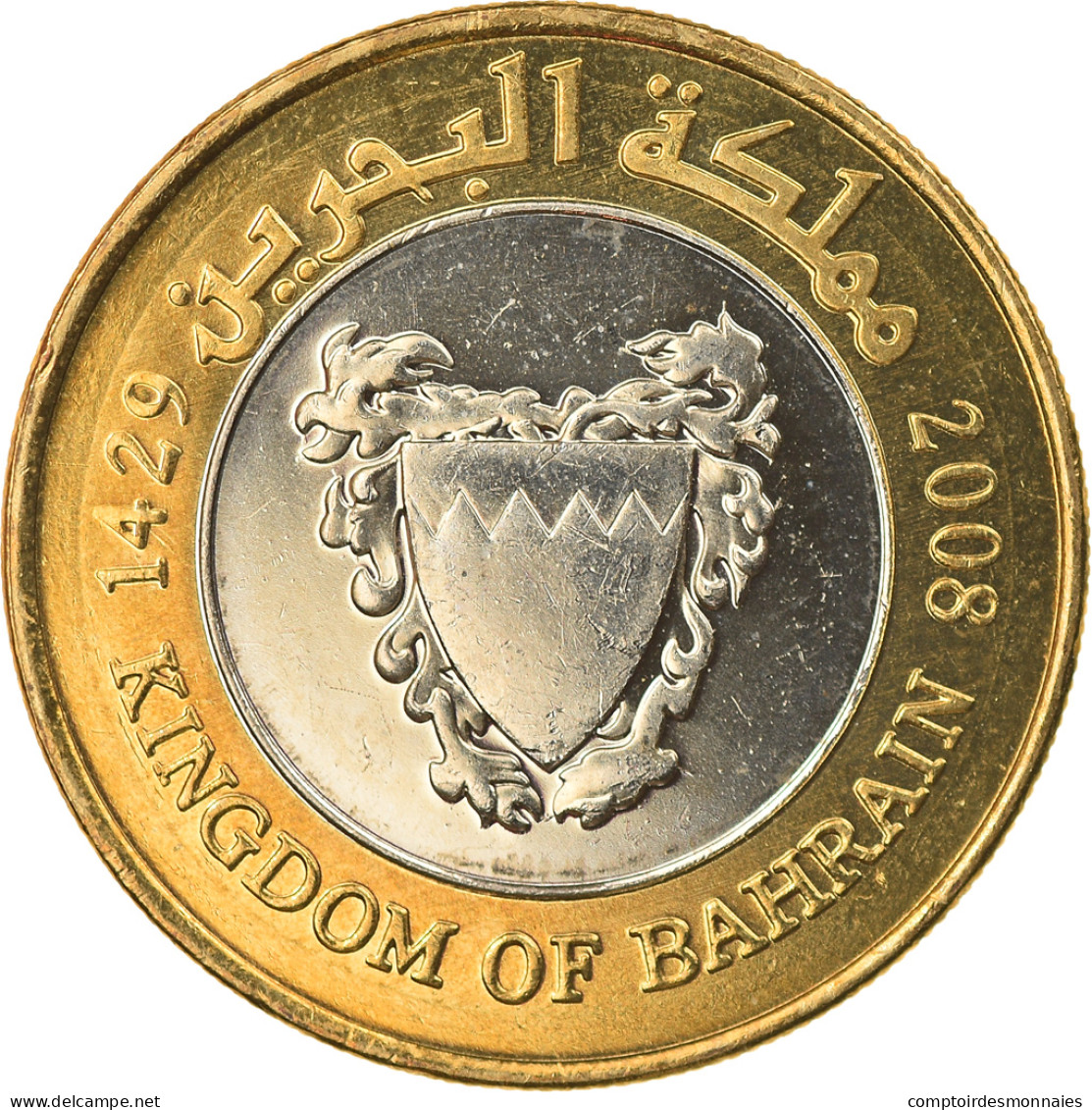 Monnaie, Bahrain, Hamed Bin Isa, 100 Fils, 2008/AH1429, SPL, Bi-Metallic, KM:26 - Bahreïn