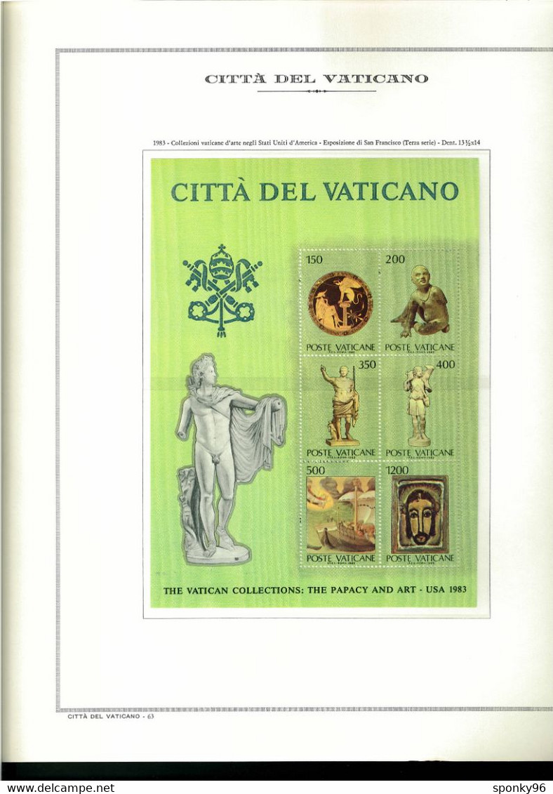 FATTI UN REGALO - FRANCOBOLLI CITTA' DEL VATICANO PERIODO DAL 1978 AL 1991 MONTATI SU FOGLI MARINI KING IN OMAGGIO