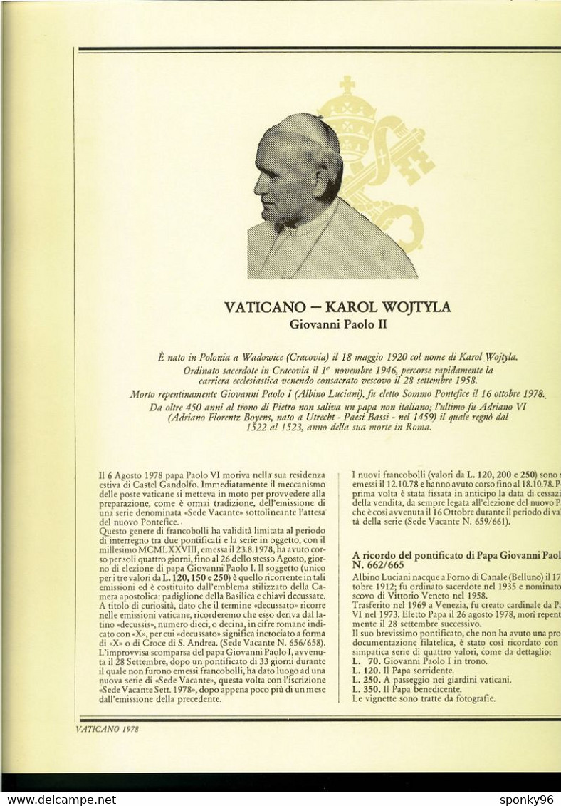 FATTI UN REGALO - FRANCOBOLLI CITTA' DEL VATICANO PERIODO DAL 1978 AL 1991 MONTATI SU FOGLI MARINI KING IN OMAGGIO