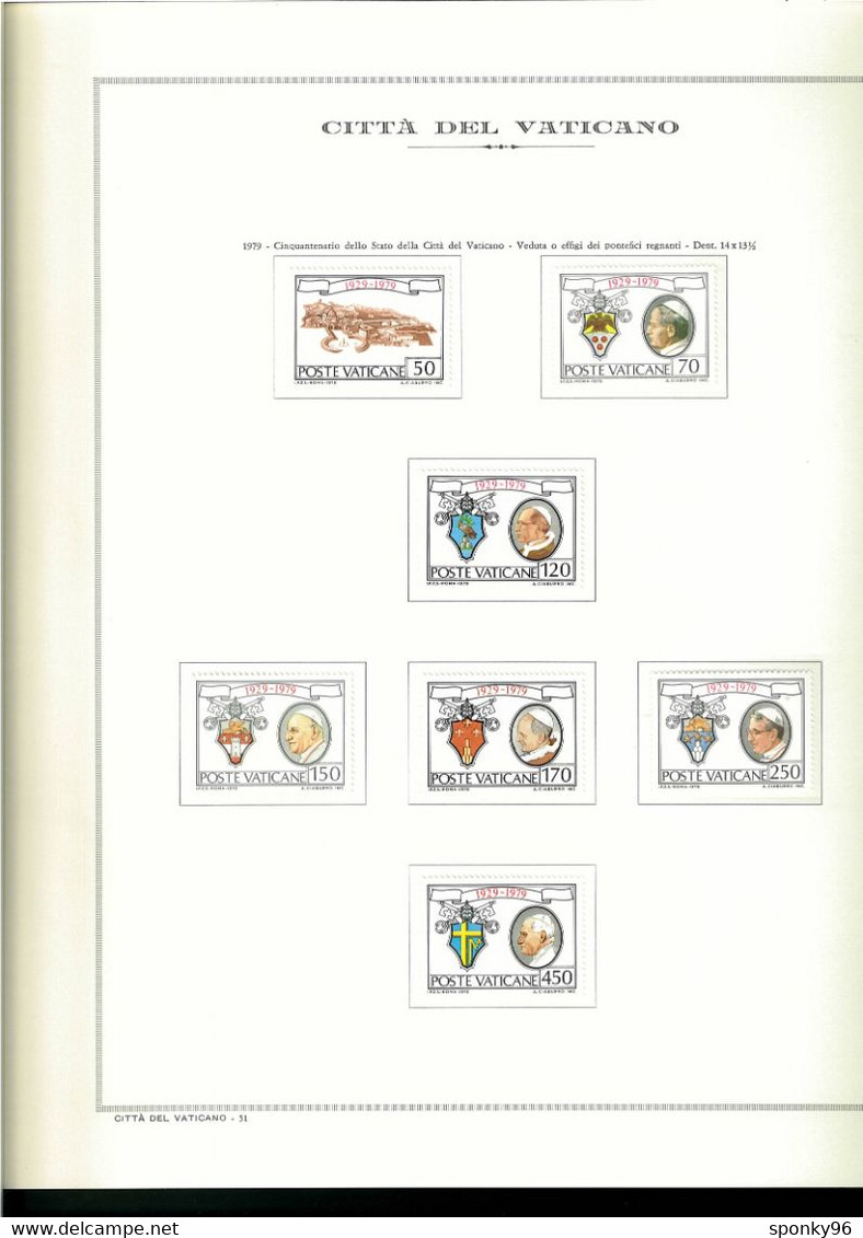 FATTI UN REGALO - FRANCOBOLLI CITTA' DEL VATICANO PERIODO DAL 1978 AL 1991 MONTATI SU FOGLI MARINI KING IN OMAGGIO