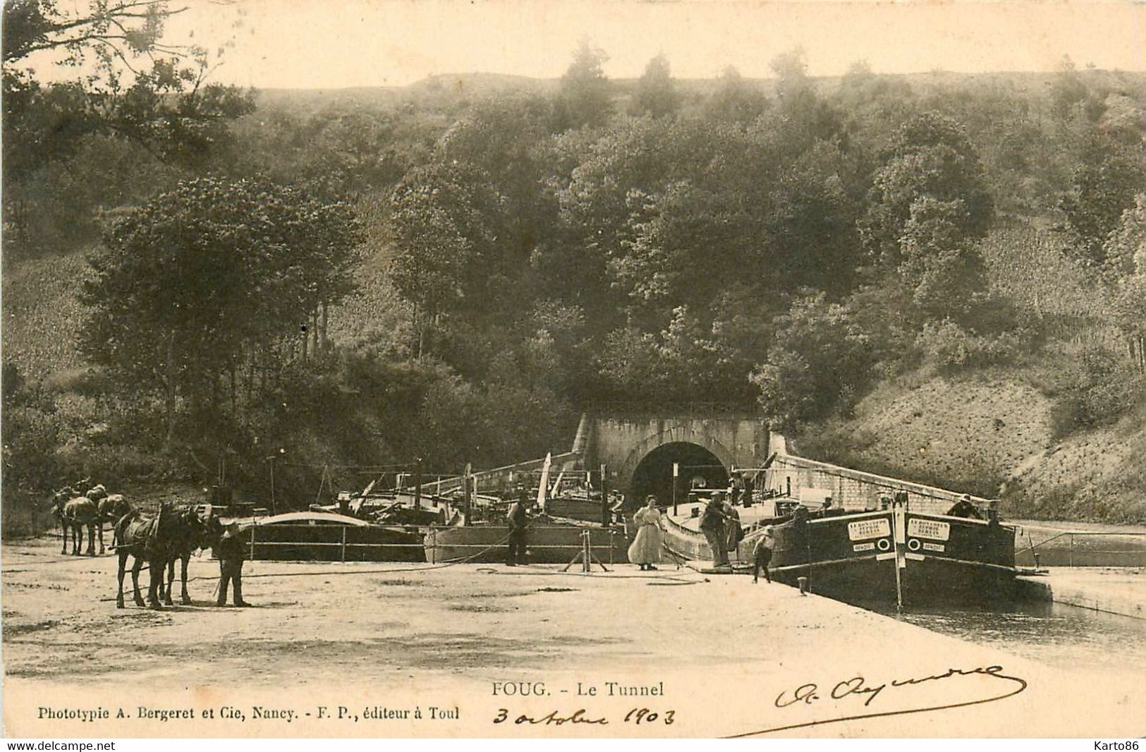 Foug * Le Tunnel * Péniche " Le Boncoeur " * Batellerie * Halage Chaland - Foug