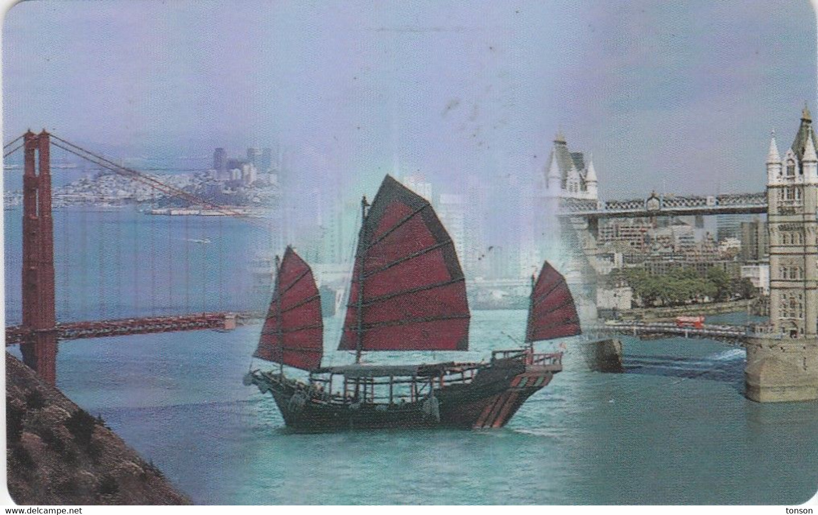 Belgium,  BE-PRE-VIA-0007C, Sailing Ship - San Francisco / Hong Kong / London, Mint, 2 Scans. - Andere & Zonder Classificatie