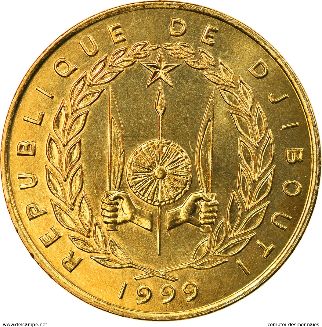 Monnaie, Djibouti, 20 Francs, 1999, Paris, SPL, Aluminum-Bronze, KM:24 - Dschibuti