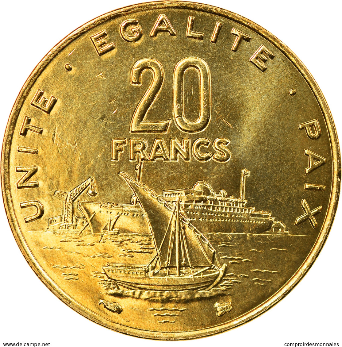 Monnaie, Djibouti, 20 Francs, 1999, Paris, SPL, Aluminum-Bronze, KM:24 - Djibouti