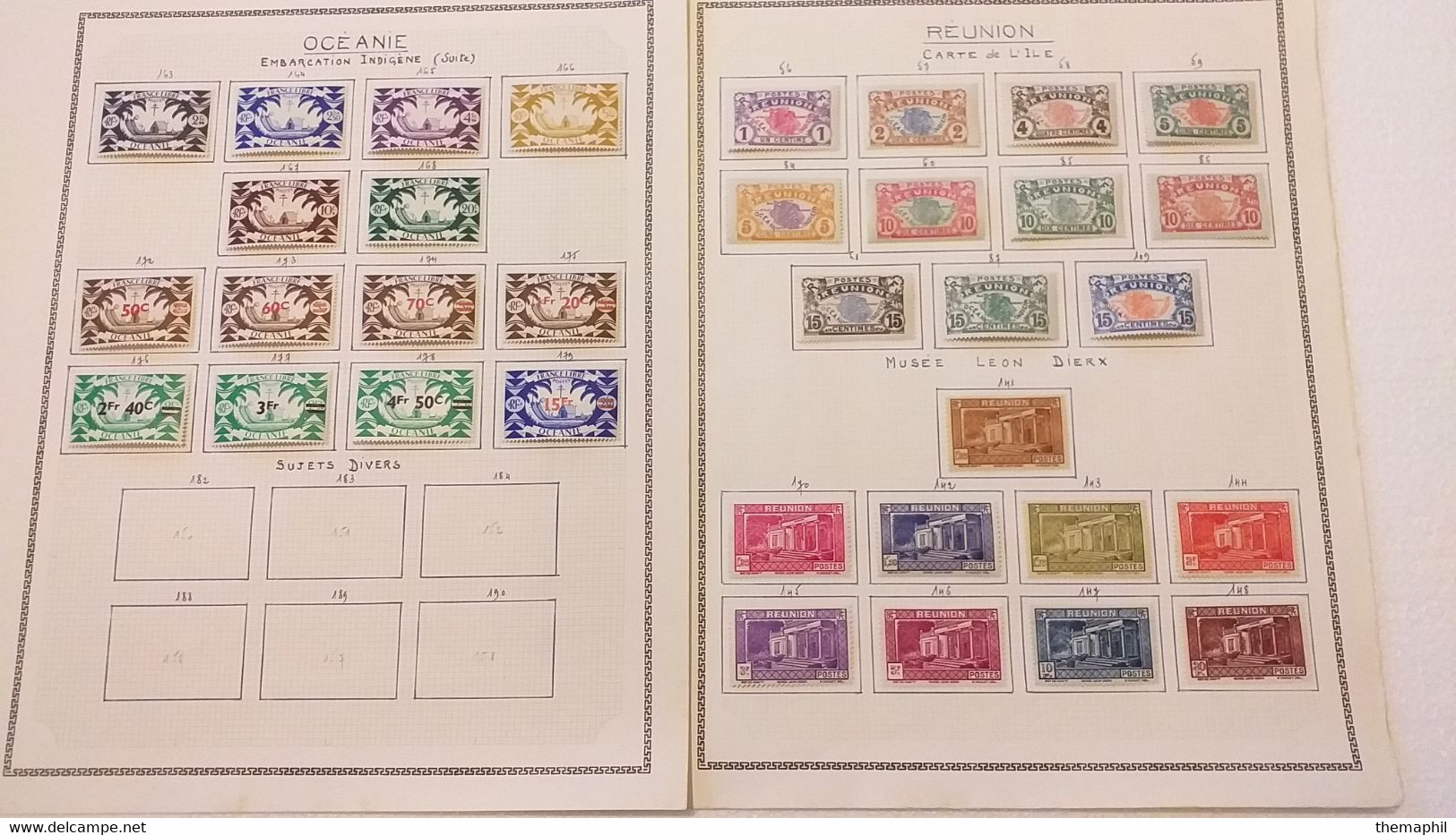 lot n° TH 1209 ANC. colonies francaise... collection neufs x et obl sur page d'albums