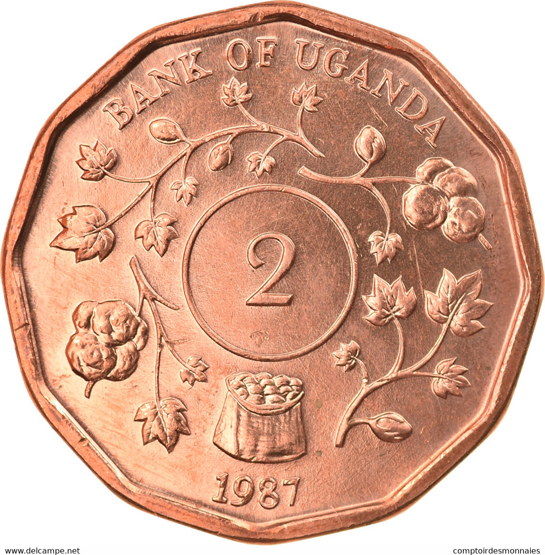Monnaie, Uganda, 2 Shillings, 1987, SPL, Copper Plated Steel, KM:28 - Uganda