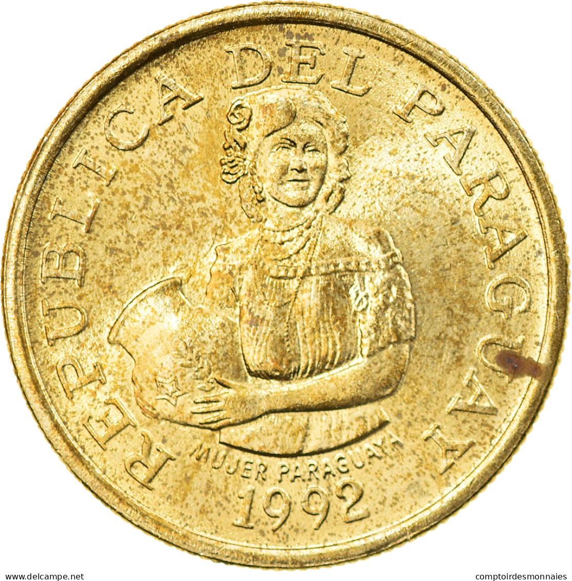 Monnaie, Paraguay, 5 Guaranies, 1992, TTB+, Nickel-Bronze, KM:166a - Paraguay